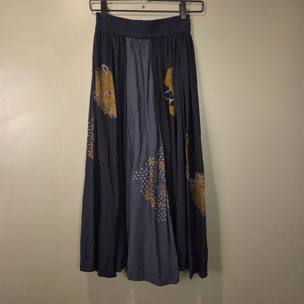 Vintage We Be Bop Women's Boho Pull On Midi Skirt Elastic Waist, 24" Waist